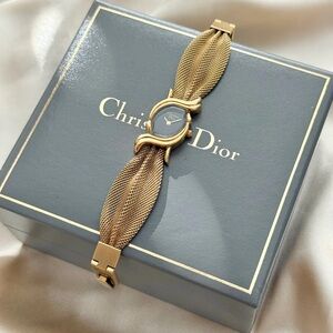 AUTHENTIC RARE VINTAGE DIOR GOLD MESH WATCH